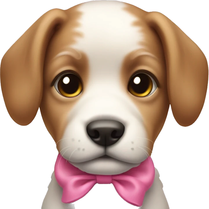 Puppy with a pink bow emoji