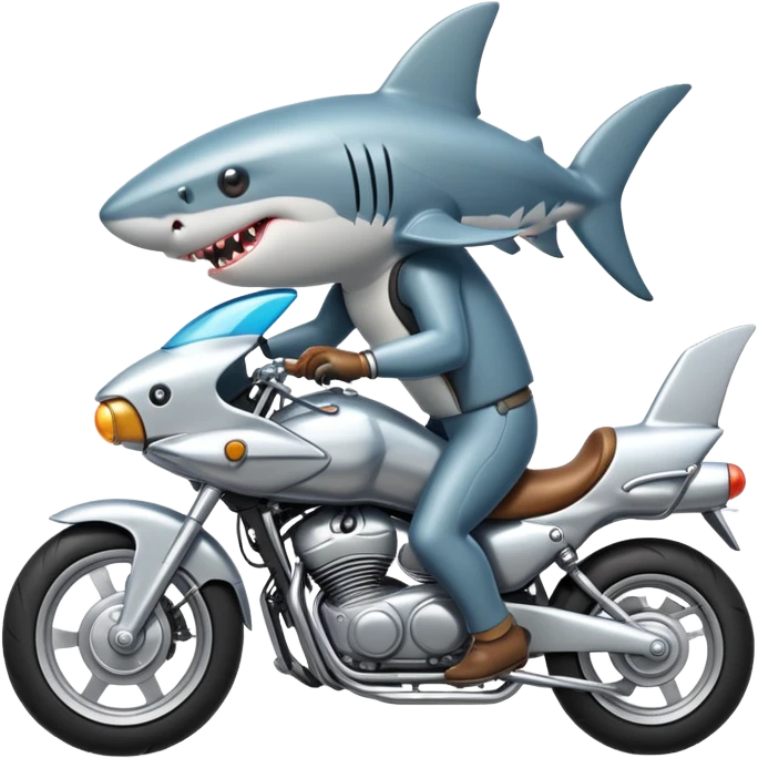 Shark riding a motorcycle  emoji