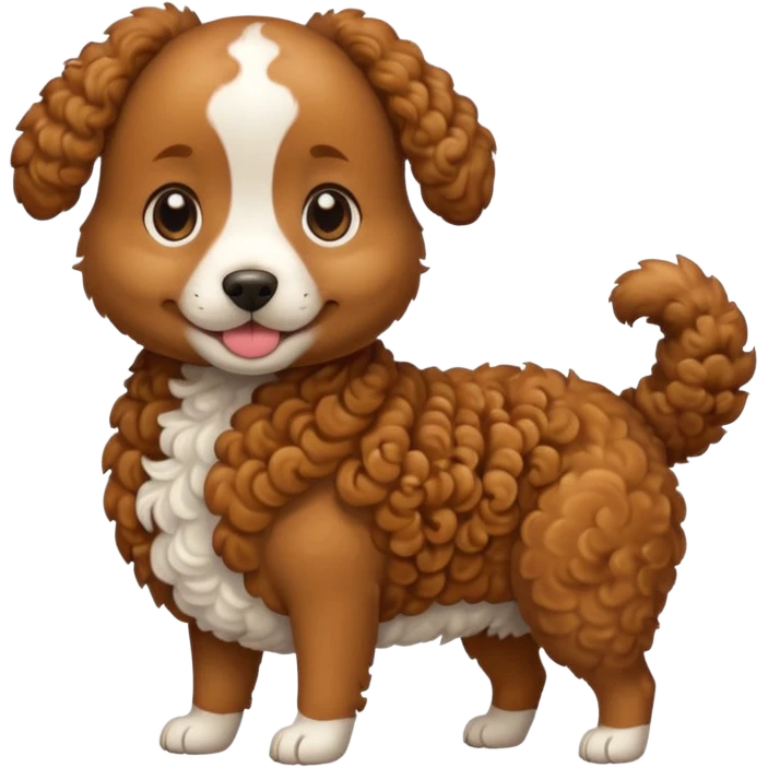 pregnant curly dog holding its belly emoji