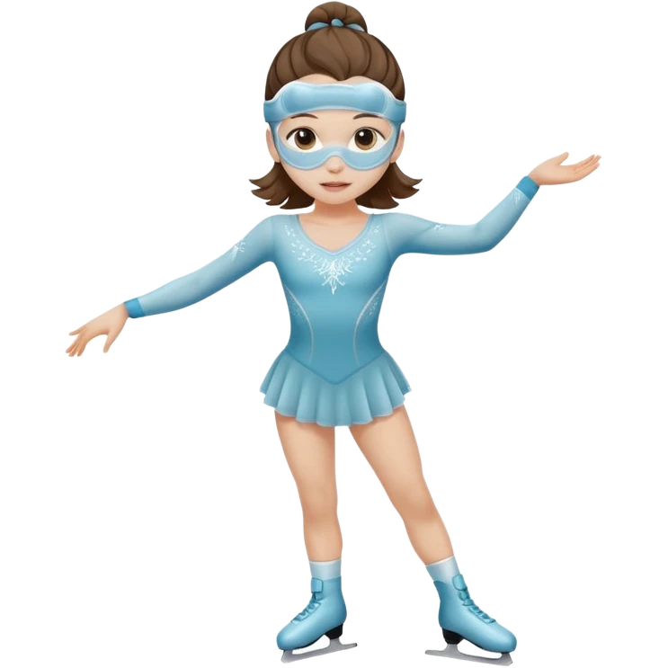 a figure skater girl wearing a moisturizing face mask emoji