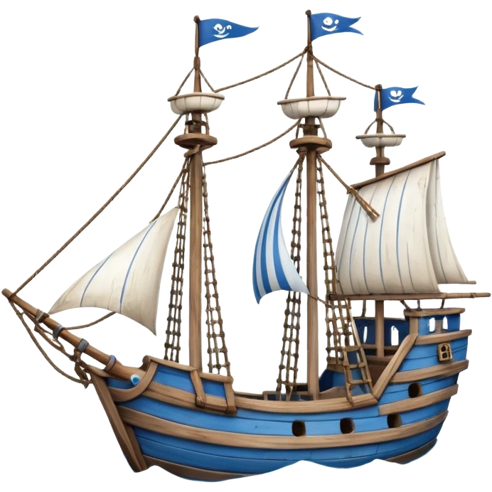 little pirate ship for penguins emoji