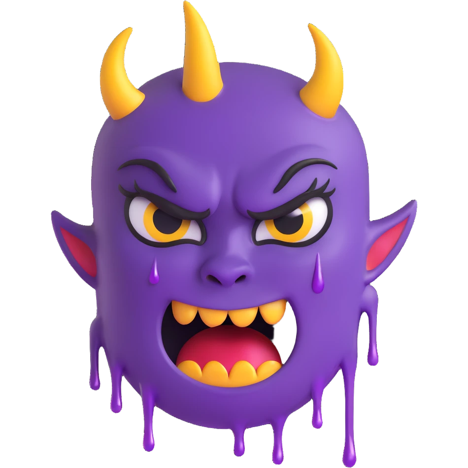 Purple devil cry with tears emoji