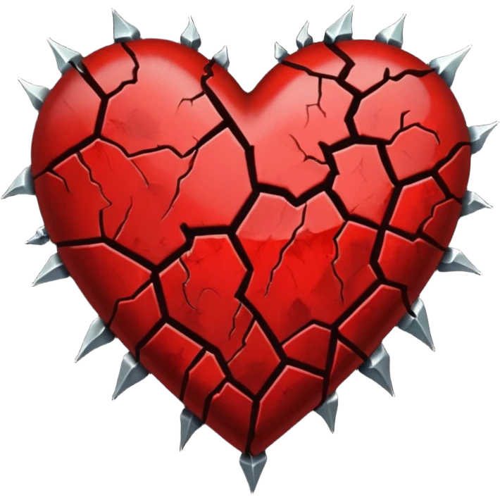 villain themed heart with a broken crack emoji