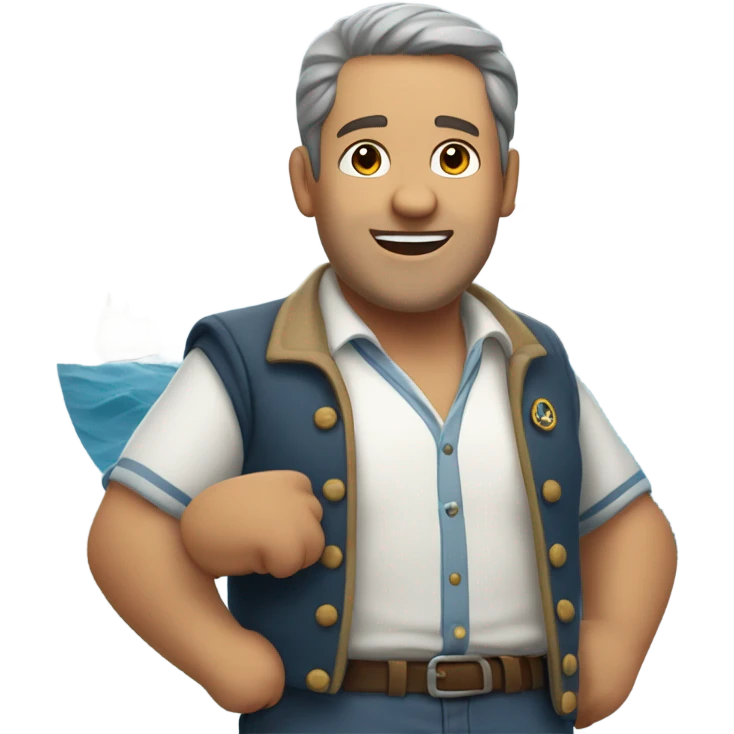 Fat guy on ship emoji