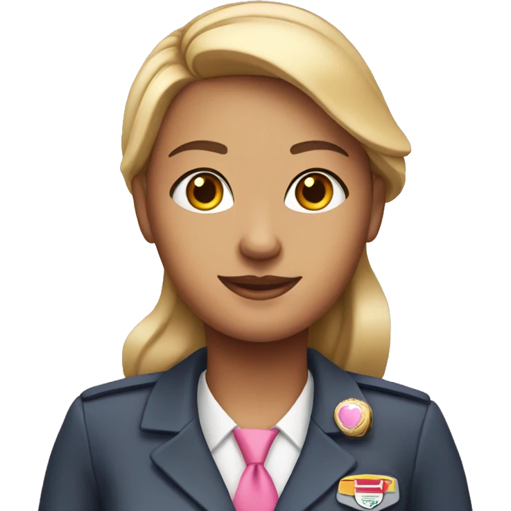 a flight attendant wearing a pink uniform  emoji