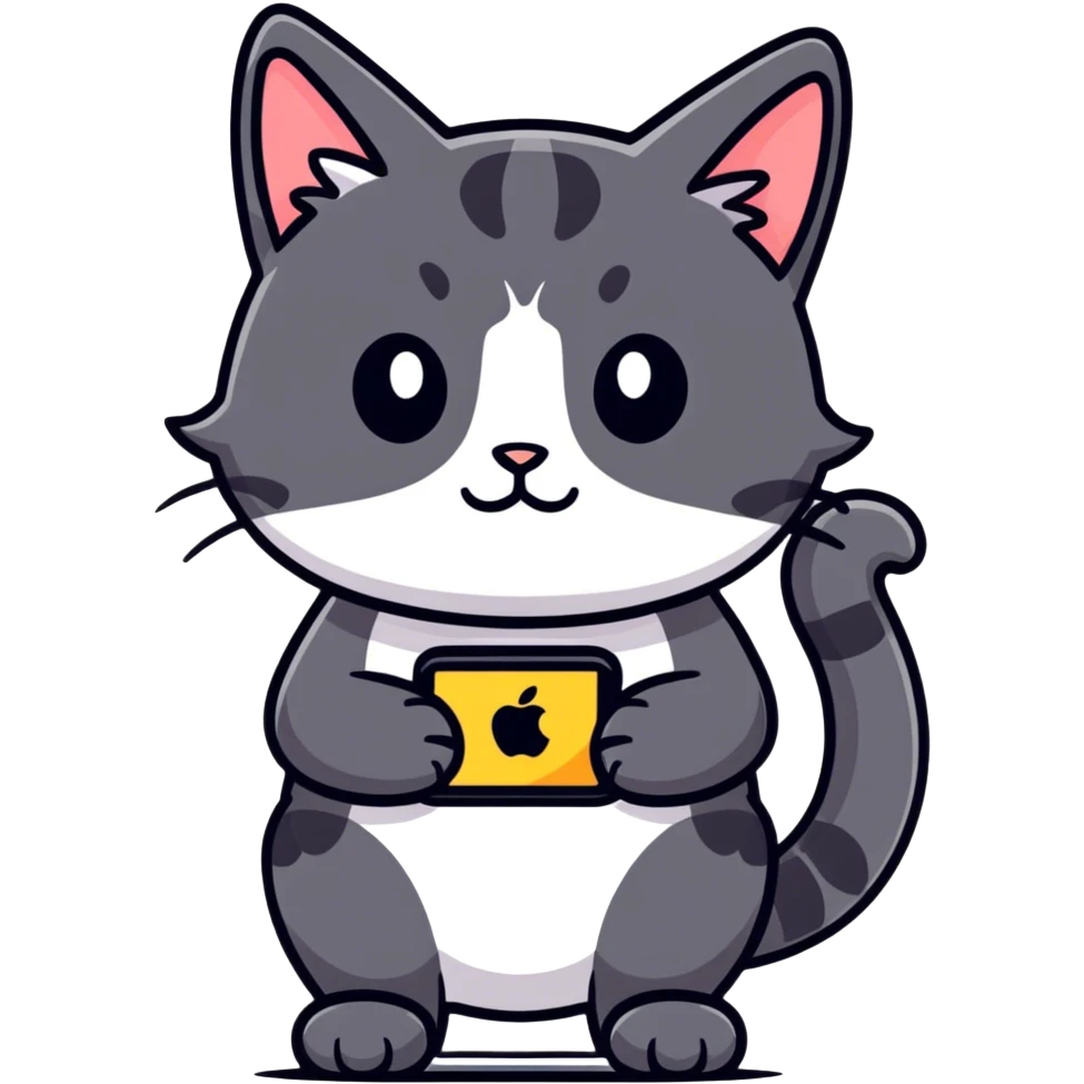 Cat with iphone 16 pro emoji