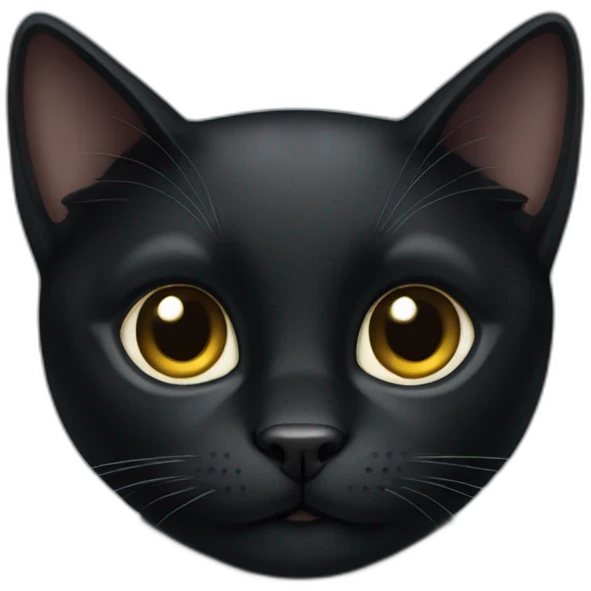 Black cat with small body emoji