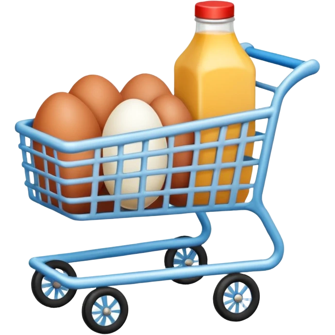 carrito de compras leche huevos carne pues que se vean emoji