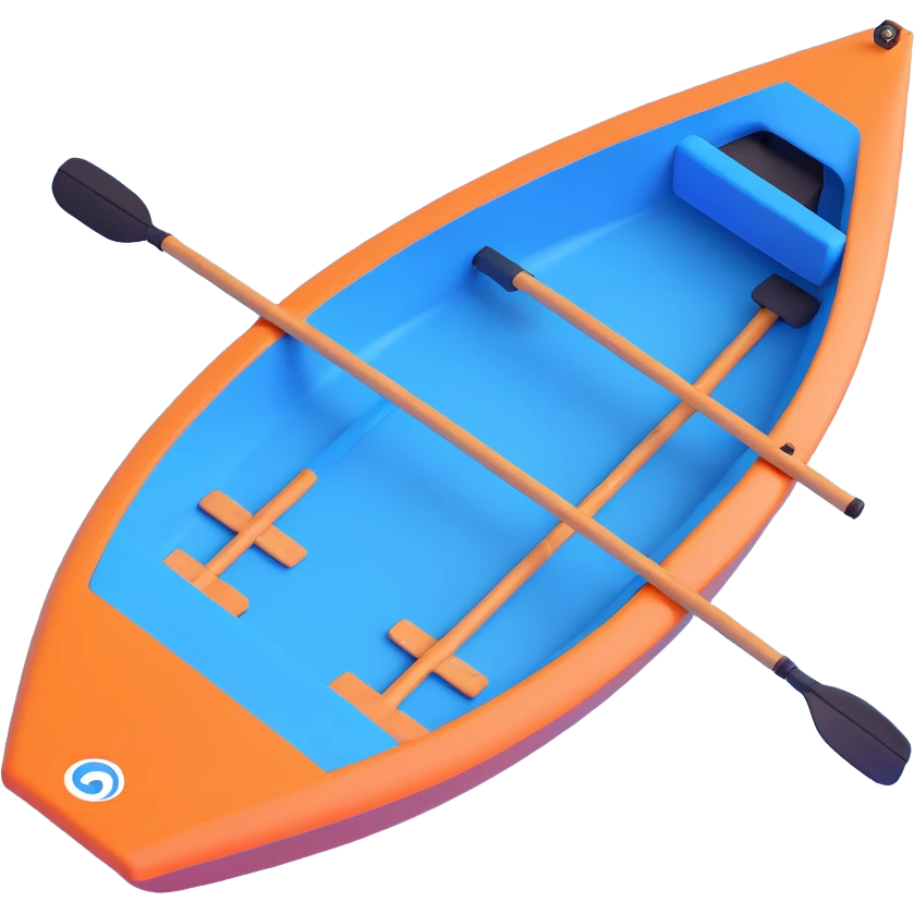 blue four-person Olympic rowing boat, top view emoji