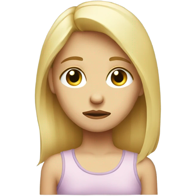 Blond sad girl  emoji