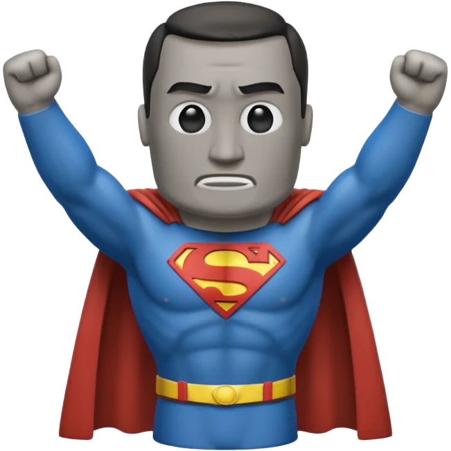 a moai emoji with a superman cape with the original face 🗿 emoji