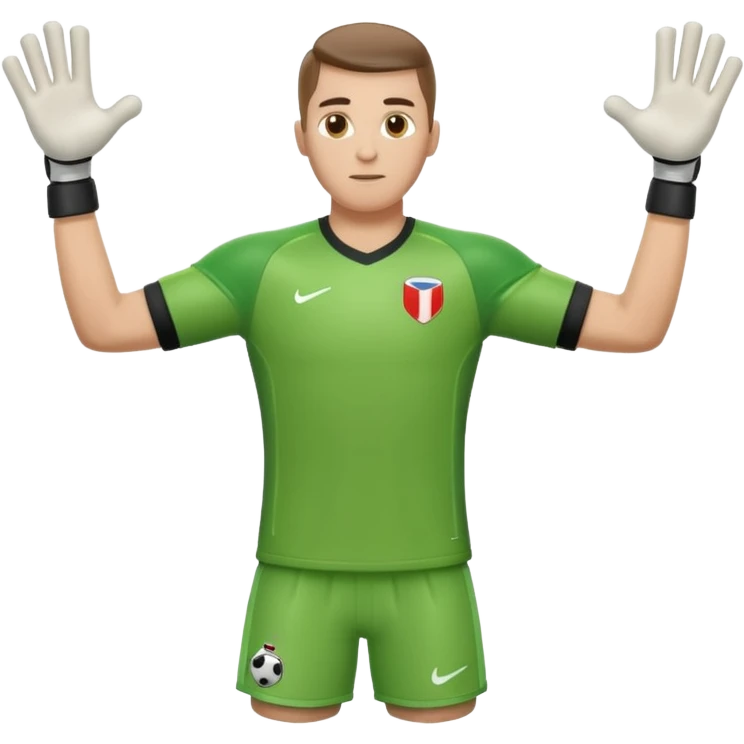 soccer goalkeeper full body and football boots arms out emoji