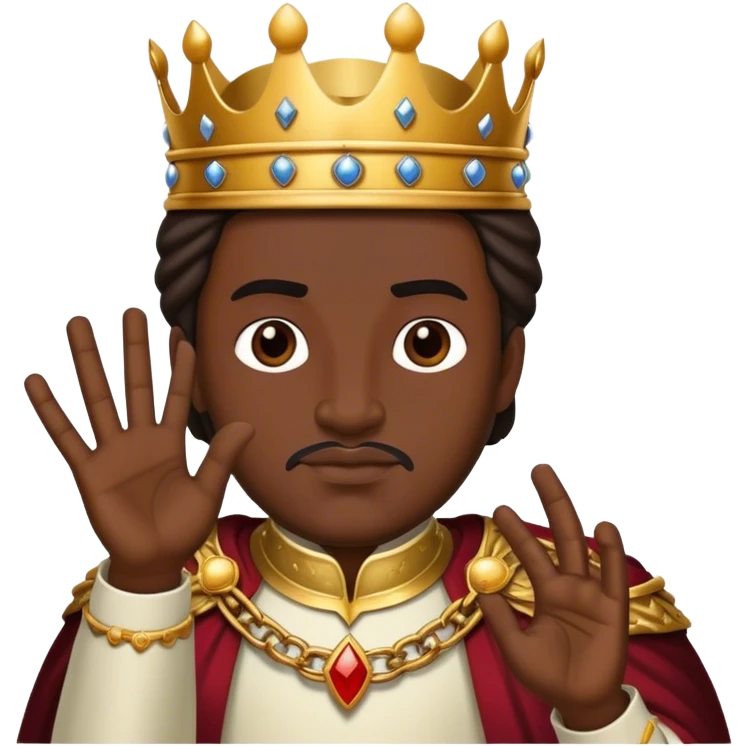 un rey dandole mano a su enemigo malo caucasian y negro emoji