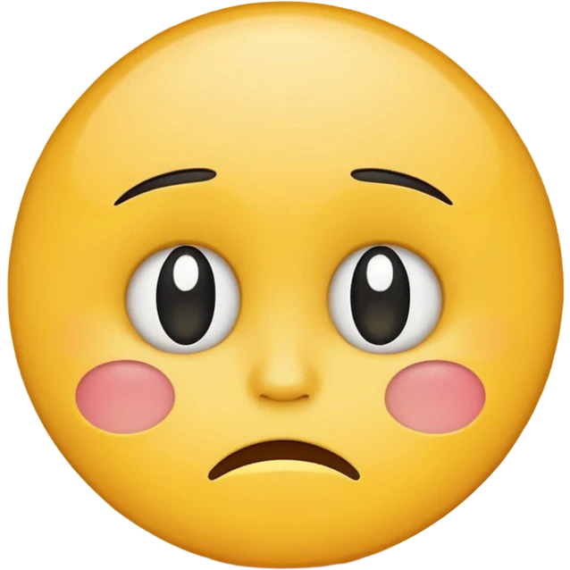 round yellow cartoon face with small frown and teary eyes, minimalist vector style, flat color, emoji design, white background emoji
