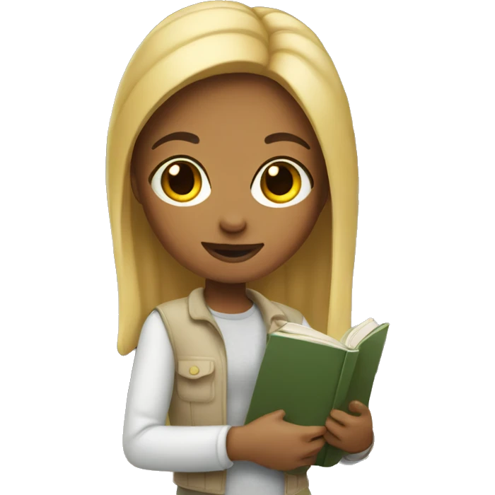 Memoji girl holding book emoji