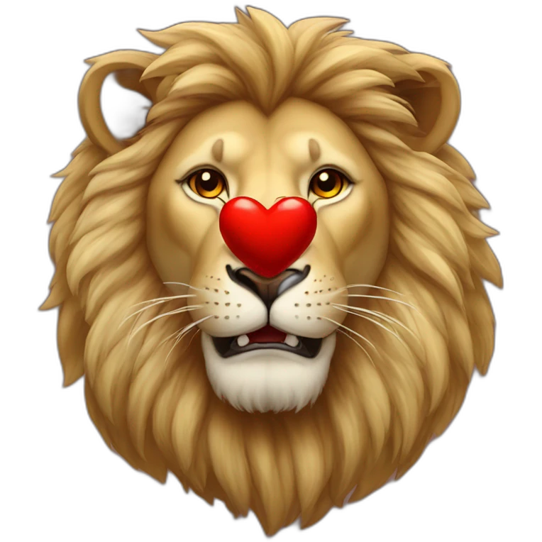 Lion with red heart emoji