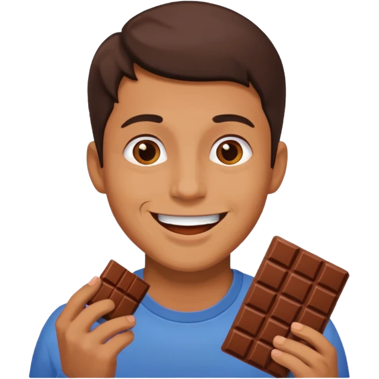 man eating chocolate emoji