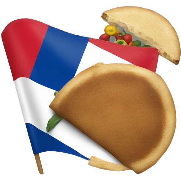 Dominican flag with Koren food emoji