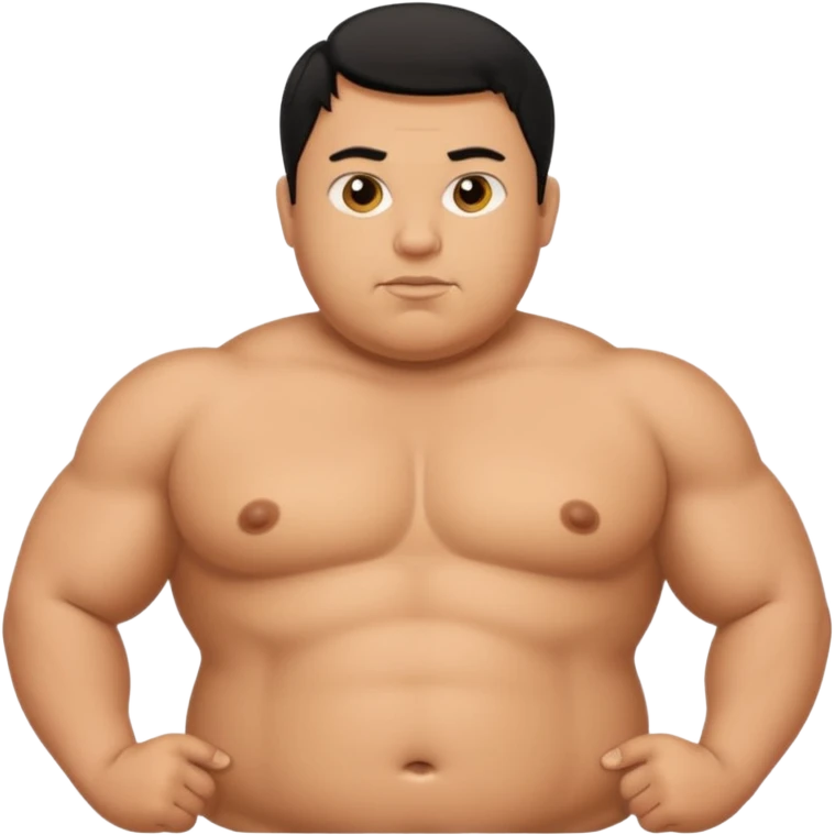 fat naked tan man with small penis with black hair emoji