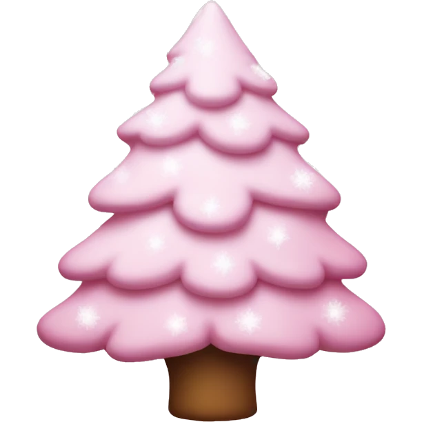 Pastel Pink snowy Christmas tree emoji