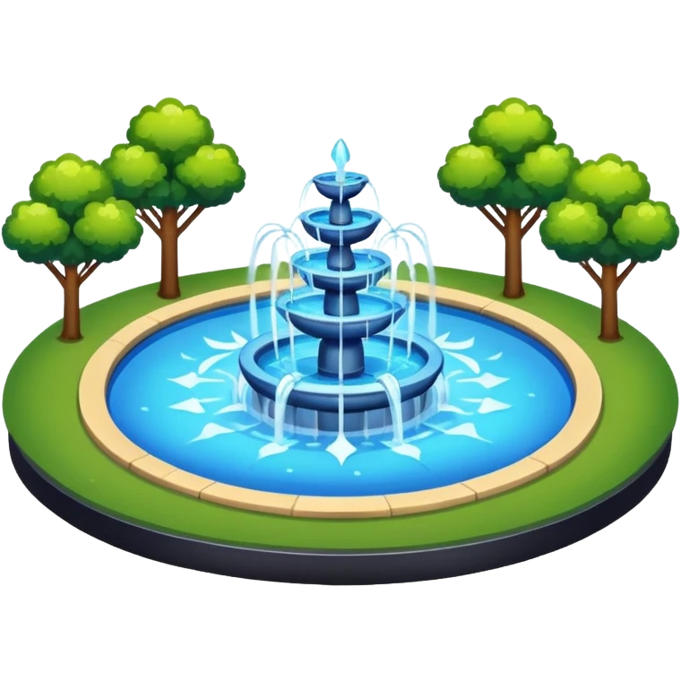 Parque con fuentes emoji