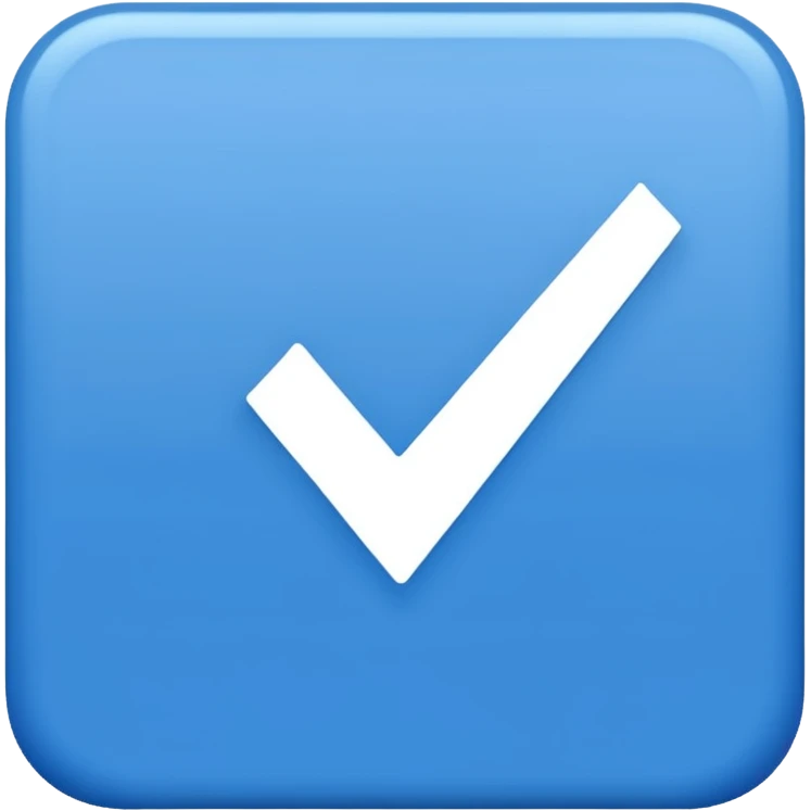 Blue square with a white tick emoji