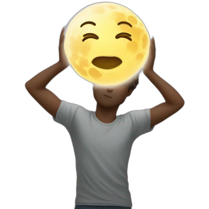 Holding the moon in your hands while standing on your head upside down emoji