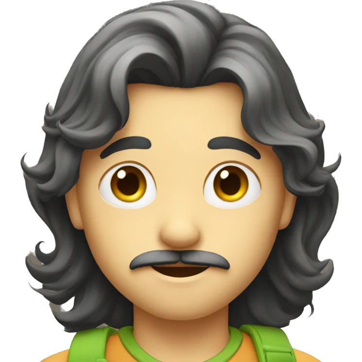 boy with long hair and moustache emoji