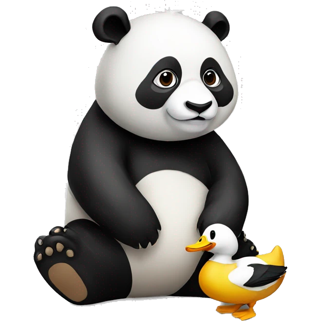 Panda with duck emoji