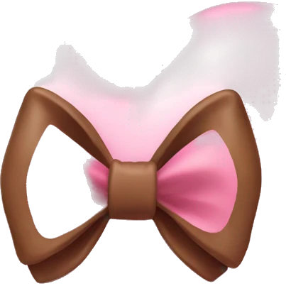 Pink heart with brown bow  emoji