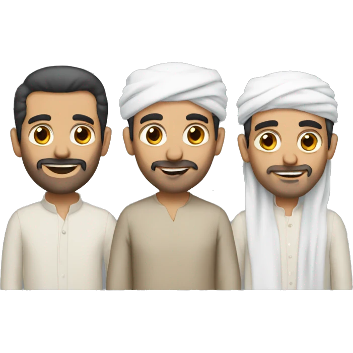 3 middle eastern men talking  emoji