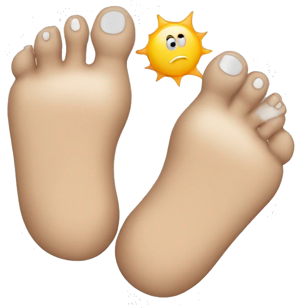 feet with white toe nails emoji