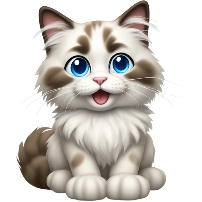 Ragdoll cat cheering  emoji