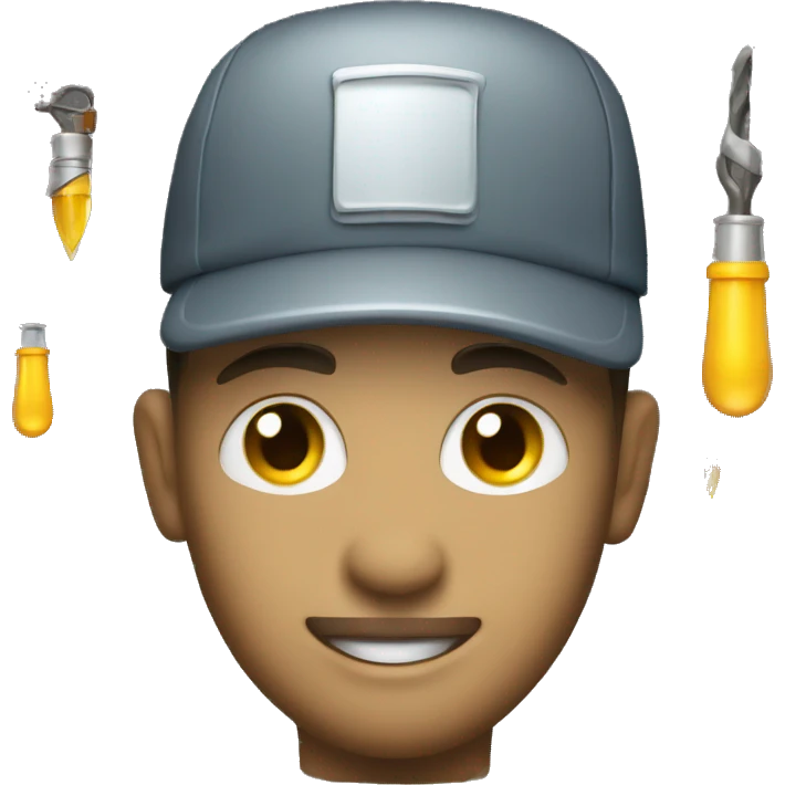 an auto electrician with dew hat emoji