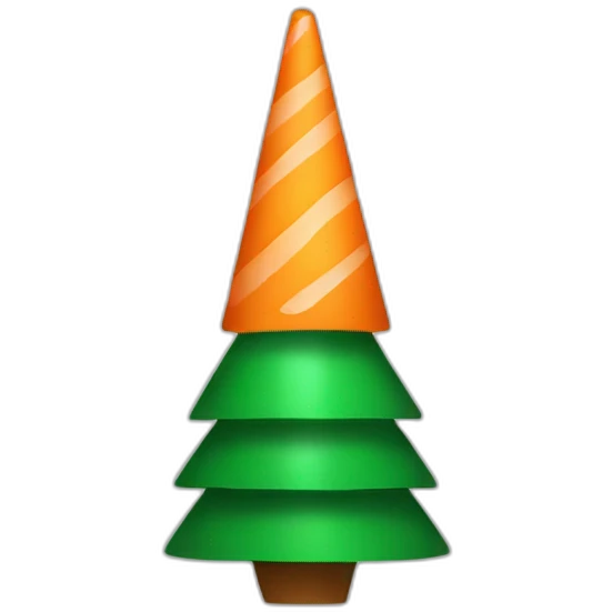 Trafic cone on a Christmas Tree emoji