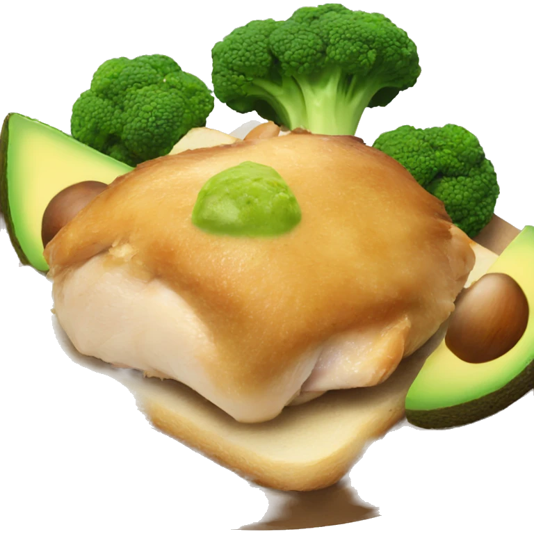 chicken and broccoli and avocado toast emoji