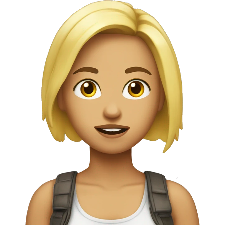 Chica rubia divirtiéndose  emoji