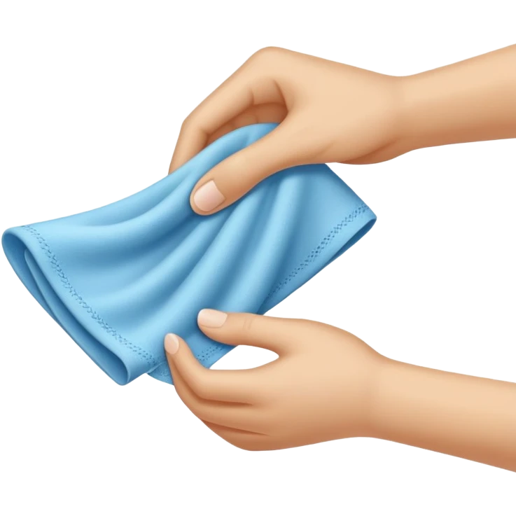 hand wiping a surface with a cloth emoji