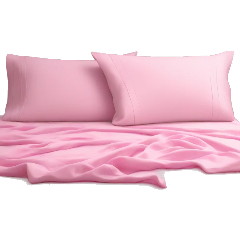 Pink bedsheets on white bed emoji