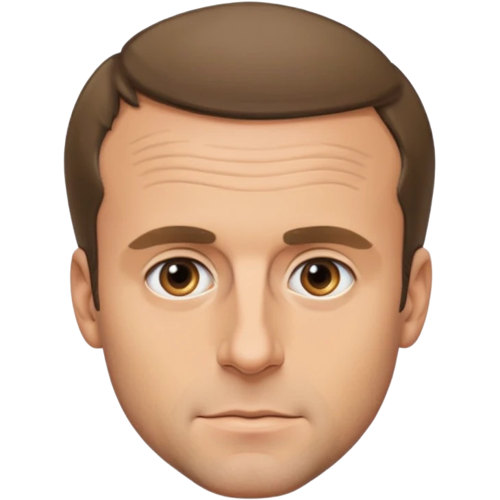 Emmanuel Macron with no smile emoji