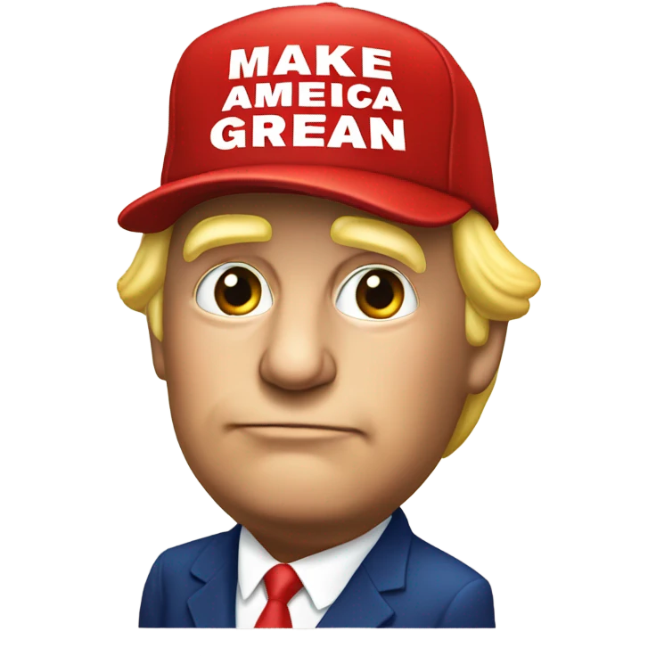 Trump wearing red hat emoji