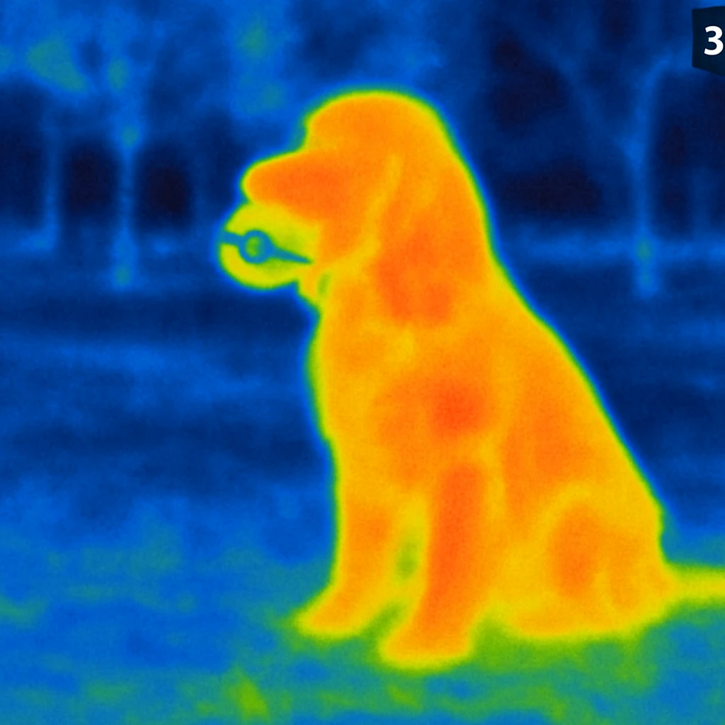 Russian Cocker Spaniel sitting with a Poké Ball in its mouth with a park background emoji