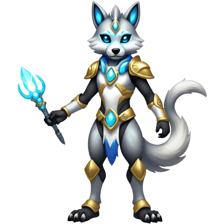 Anthro Protogen-furry-fursona, full body emoji