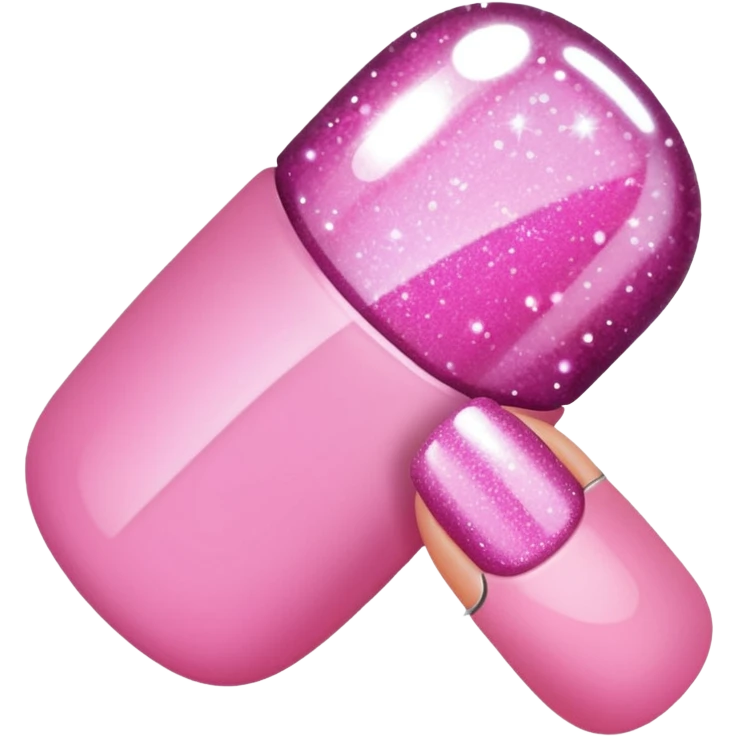 pink nails with glitter sparkly effect emoji
