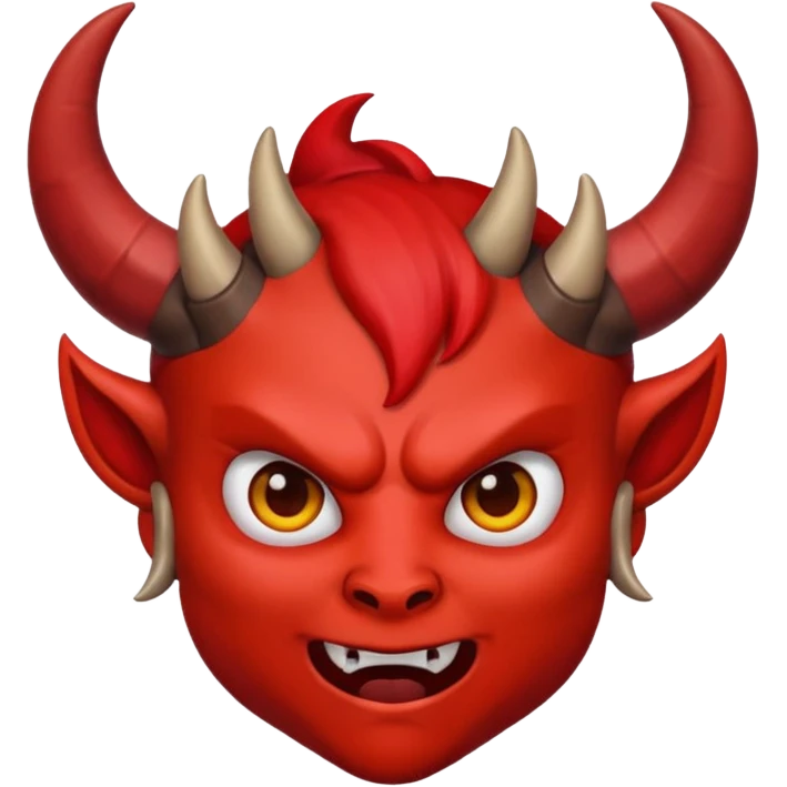 diablo emoji with simple, expressive face, red color, horns emoji
