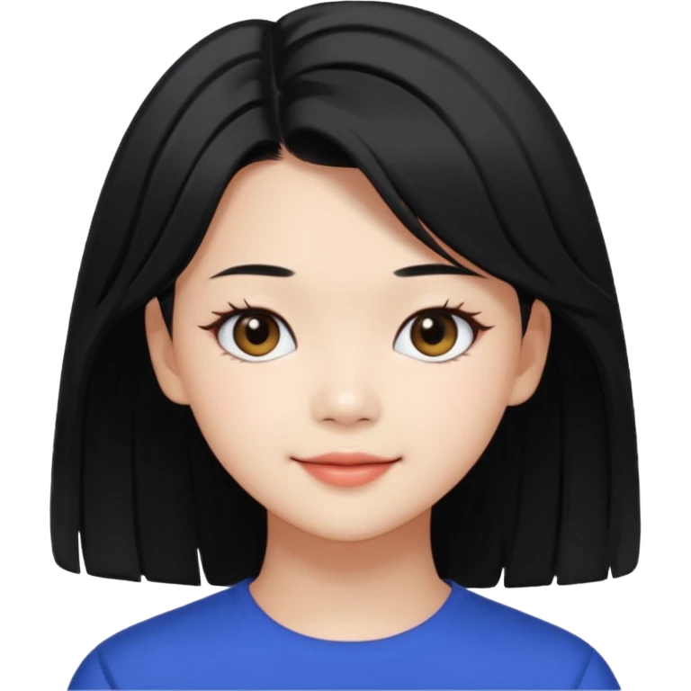 portrait emoji of Jeongyeon from TWICE, long black hair, subtle smile emoji