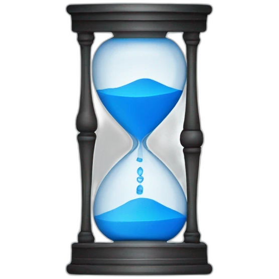 All blue hourglass, solid blue emoji
