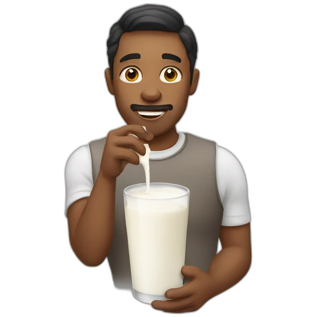 Man drinking milk emoji