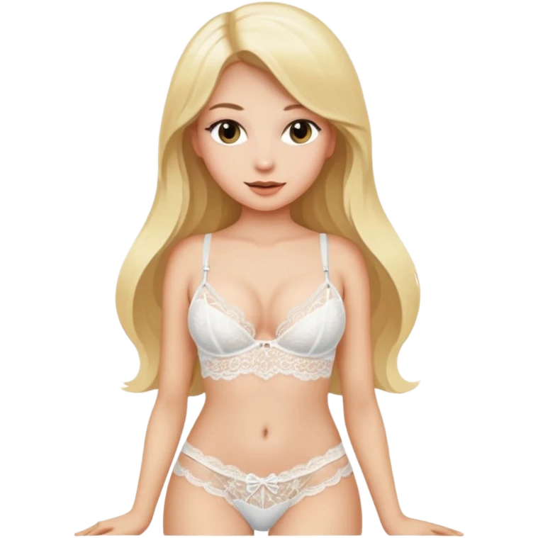 Blondynka w bieliźnie długie włosy emoji