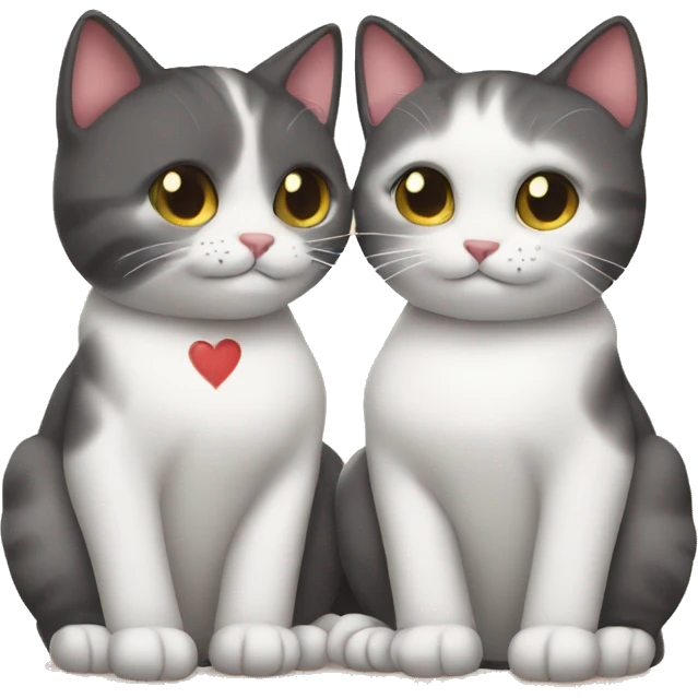 Two cats in love emoji